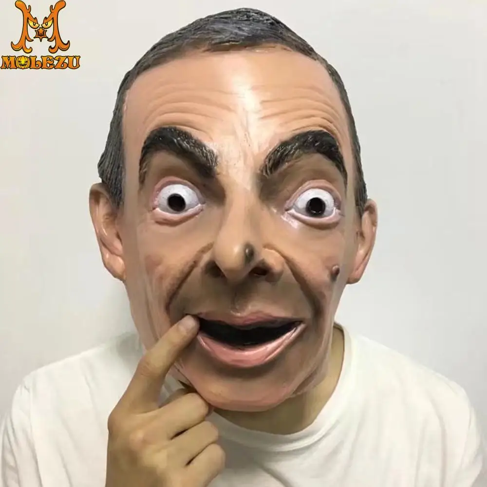 Molezu Хэллоуин реалистичный Mr Bean маскарадные латексные маски на всю голову