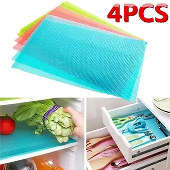 

4Pcs Refrigerator Pad Waterproof Antifouling Moisture Absorption Non-slip Mat Antifouling Mildew Moistureproof Fridge Mat Pads