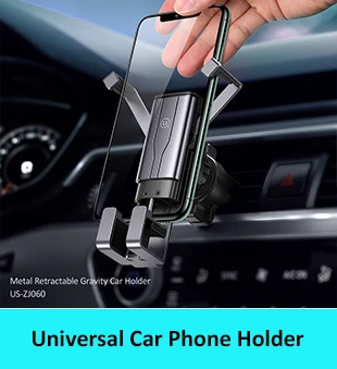 USAMS Phone Holder Stand Phone Car Holder Gravity Smartphone Holder Air Vent Clip Mount GPS Support For iphone Xiaomi Samsung wireless charging stand for iphone and apple watch