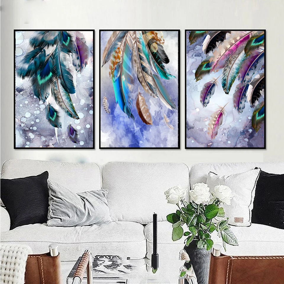 Full Square round diamond painting Feathers peahen Beautiful Animals mosaic sale diamond Embroidery living room decor gift,