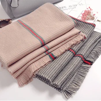

Autumn and winter new European and American ribbons thousand bird lattice scarf fashion lady lengthens scarf air conditioning