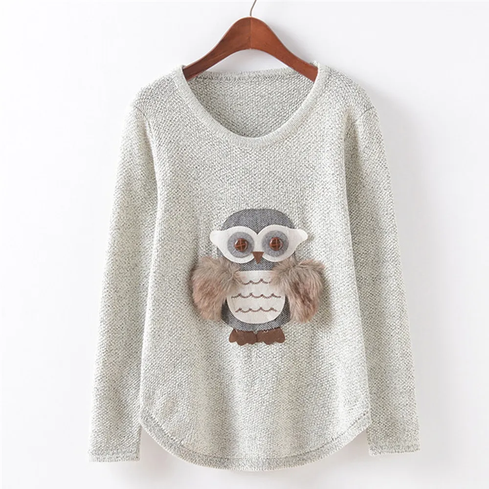 Sweater Women Pullover Sweater Autumn Cartoon O-neck Long Sleeve Korean Style Women Sweters Women Invierno 2019 Knitted Sweater
