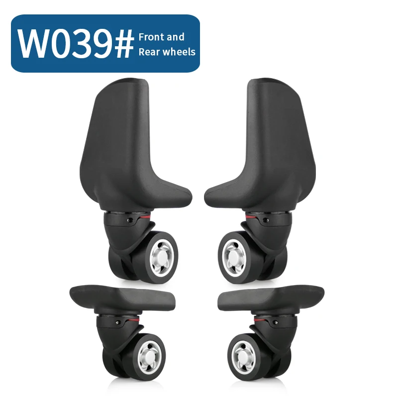 W039(4 Wheels)Black Сменное колесо для чемодана, багажа, Высококачественная дорожная сумка, запчасти для ремонта, износостойкая коробка с паролем, новые модные колеса - Цвет: W039(4 Wheels)Black