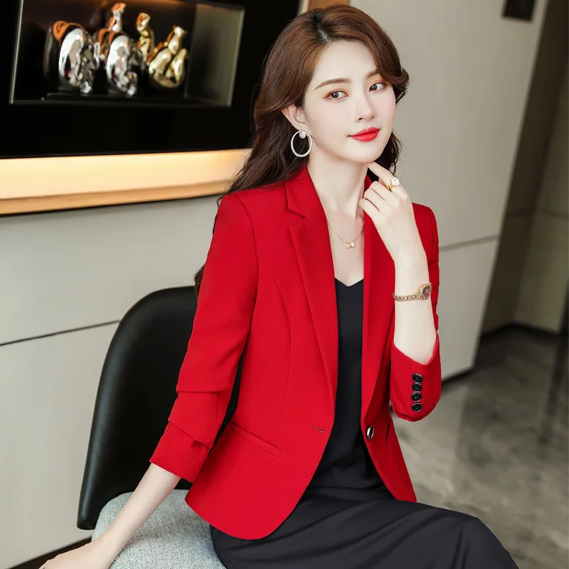 Chaquetas de estilo Formal para de manga larga, ropa de trabajo profesional, elegante, Color Rojo - AliExpress Ropa de mujer