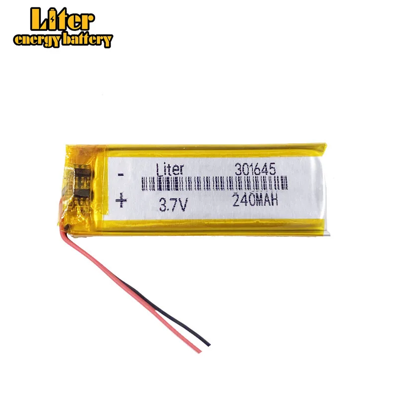 301645 3.7v 240mah Lithium Polymer Battery With Board For Mp3 Mp4 Mp5 Gps Digital Products