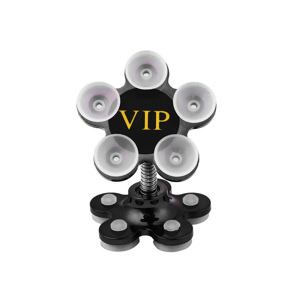 Brown Sucker Stand for Phone 360 degree Rotatable Metal Flower Magic Suction Cup Mobile Phone Holder Car Bracket Mount Compatible W920 - Название цвета: Brown