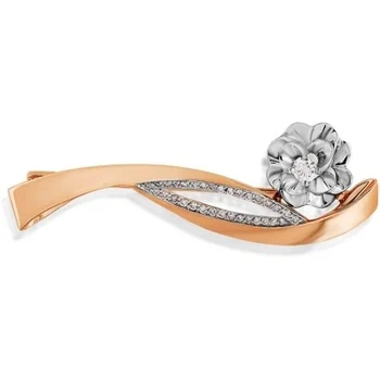 

Master brilliant brooch flower with 33 diamonds in red gold