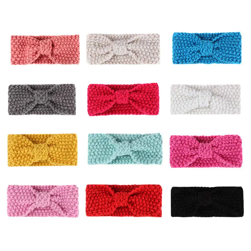 

1pcs Baby Knit Crochet Bow Headband Girl Princess Party Fashion Hair Bands Winter Warm Infant Headband Headwear Hair Accessories