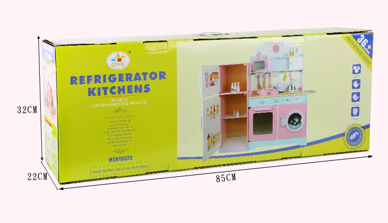 Детский деревянный большой кухонный холодильник, игровой домик, игрушки для детей, для раннего образования, для родителей и детей, развивающие игры