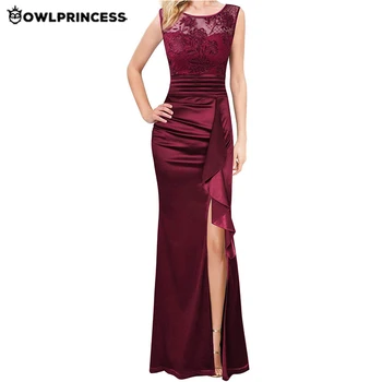 

Madam clothing OWLPRINCESS Club Wear Plus Size Women Dress O Neck Autumn Lace Dress Patchwork White Long Dress Elegant Femme