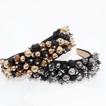 Головные уборы женские весенние винтажные хрустальные бусины на головной повязке ручной работы эластичные резинки для волос лента для волос аксессуары для волос для свадьбы ювелирные изделия
