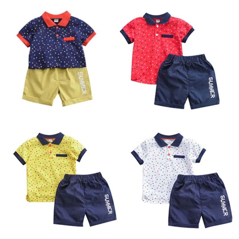 

Boys Clothing Set Summer Baby Suit Casual Short sleeve Shirt+Shorts 2pcs kids clothes children clothing set