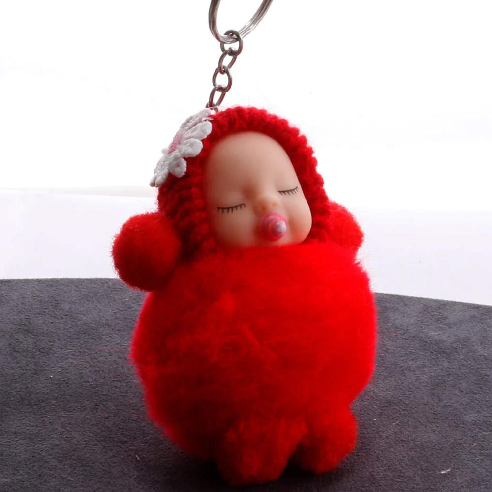 Прямая поставка Спящая Детская плюшевая кукла детская игрушка подарок меховой шар брелок Подвеска девочка мешок украшения пасхальный декор подарок на день рождения - Цвет: red