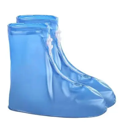 High-Quality Men's And Women's Rainproof And Waterproof Boots Cover Rubber Boots Reusable Shoe Cover  Non-Slip  Rain Boots Blue