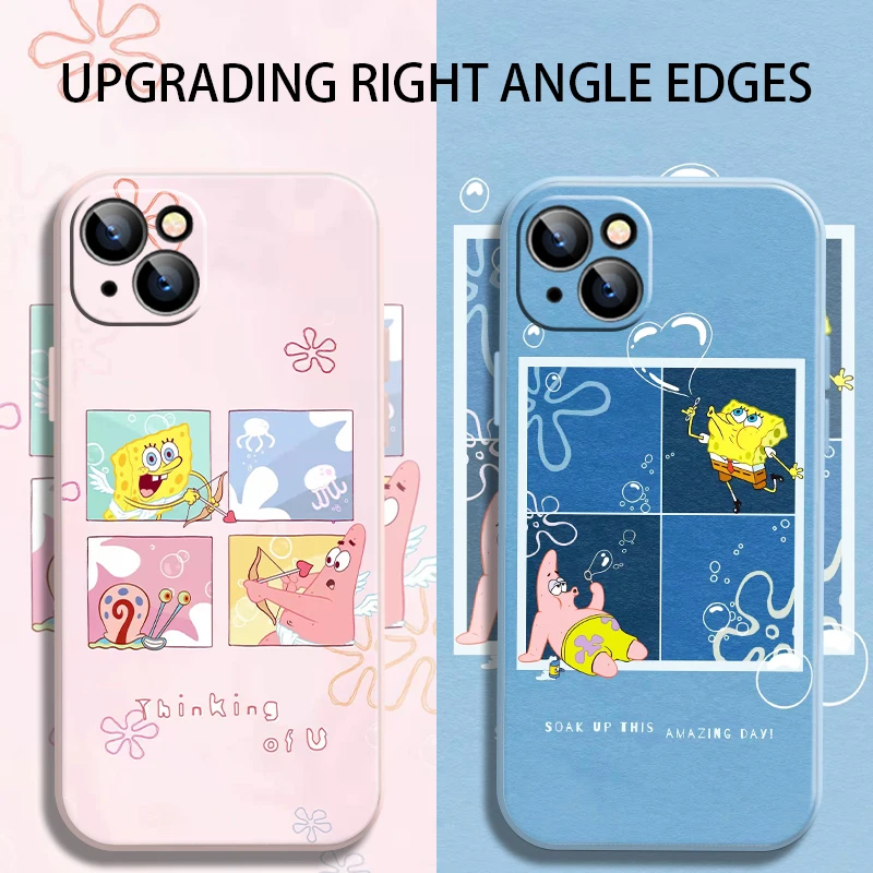 Amusing-SpongeBo чехол для телефона iPhone 13 12 11 Pro MAX 6 6S 7 8 Plus Mini X XR XS Funda Coque Carcasa Патрик-звезда