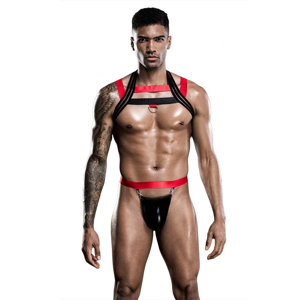

New Design Mens Sexy Lingerie Simple Halter NightClub Costume Outfit