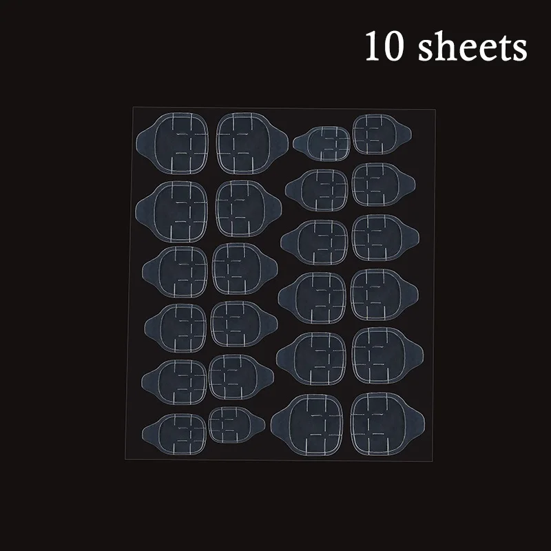 10 sheets (24) PinPai 5Sheet-10Sheet накладные ногти наклейки прозрачные двухсторонние клейкие наклейки с лентами накладные ногти для наращивания палочки инструменты - Цвет: 10 sheets (24)
