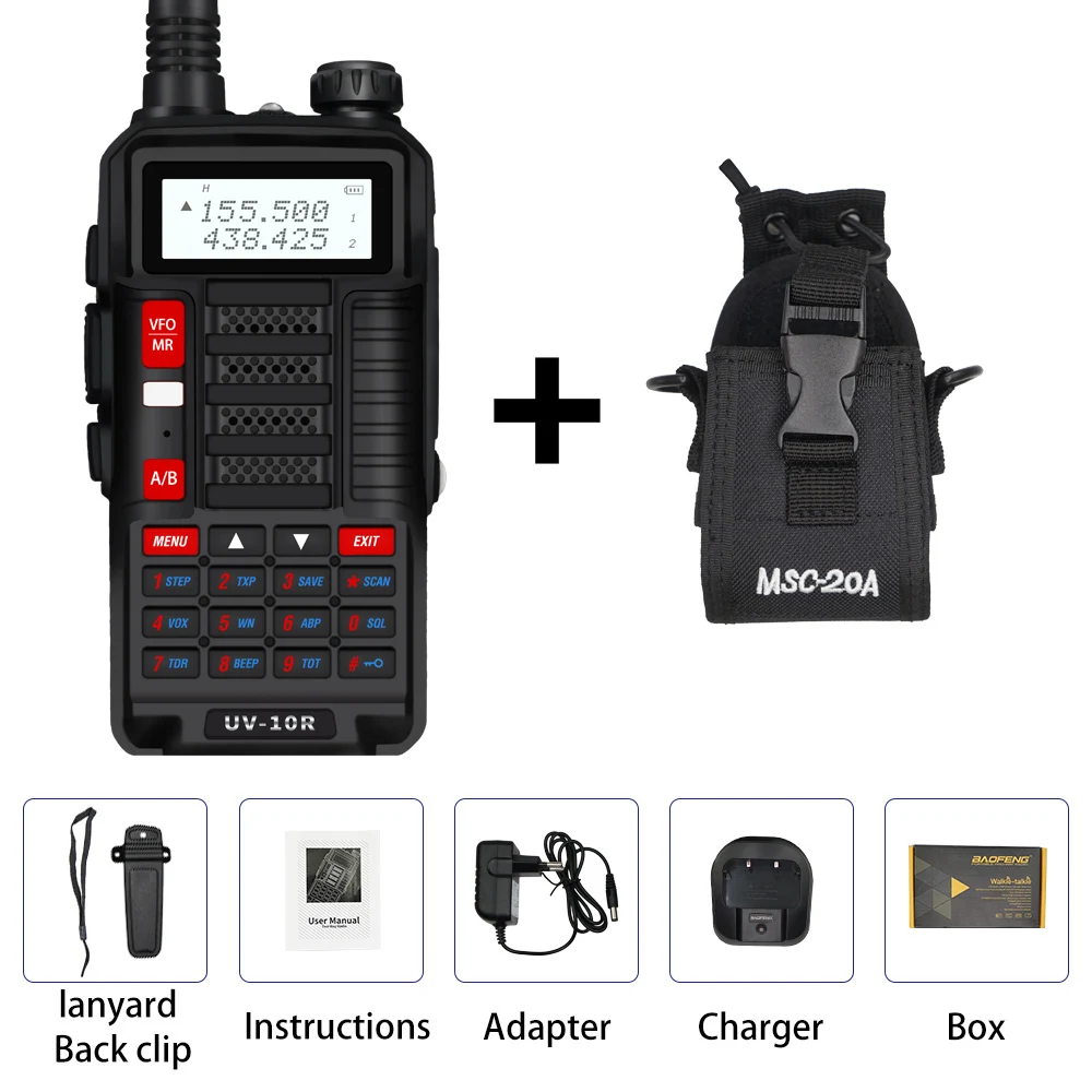 walkie talkie Baofeng  New Upgrade WalkieTalkie UV-10R Handheld Dual Band VHF/UHF HF Transceiver 10W 4800mAh Two Way Ham Radio For Hunting best long range walkie talkie Walkie Talkie