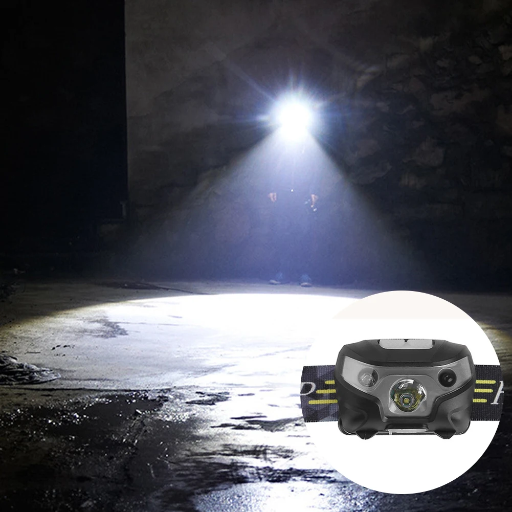 Adjustable Angle Hiking Headlamp Safety LED Waterproof Fishing Flashlight Home USB Rechargeable Waved Induction Outdoor Camping