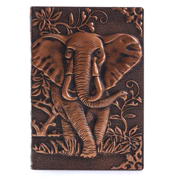 

SOONHUA Retro A5 leather notebook Embossed Elephant PU Leather notepad For Travel Journal business office school supplies
