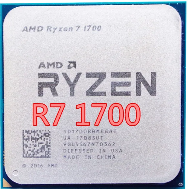Процессор AMD Ryzen 7 1700 R7 3 0 ГГц Восьмиядерный 16-поточный процессор YD1700BBM88AE разъем AM4 |