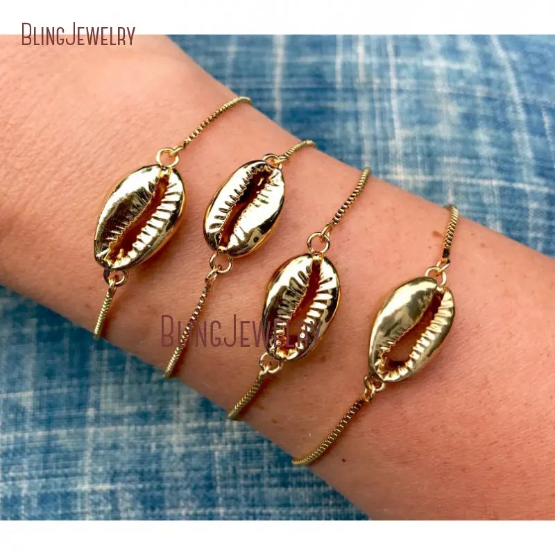 Золотой рыбья кость сырья Boho Chic Радужный Галиотис оболочки жесткий Браслет