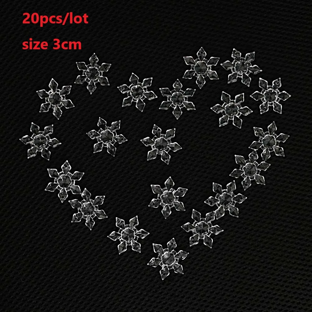 type 3 Acrylic-3cm 10/12/20 штук DIY рождественская Снежинка из смолы кабошоны Украшение Аксессуары Скрапбукинг поделки рождественские украшения - Цвет: type 3 Acrylic-3cm