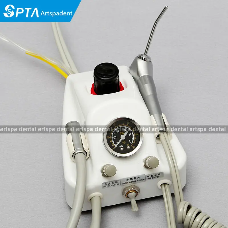  Dental portable Turbine Unit work with AIR Compressor 4-Holes + 3 way Syringe