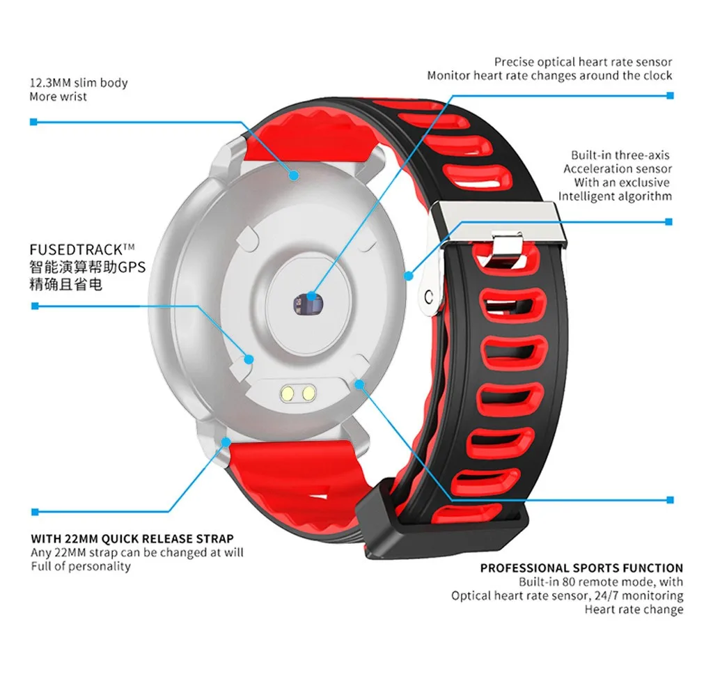 2019 Bluetooth Smart Watch Men Blood 1.3inch Color Screen Heart Rate Blood Pressure Sleep Monitoring SmartWatch Band Hot Sale