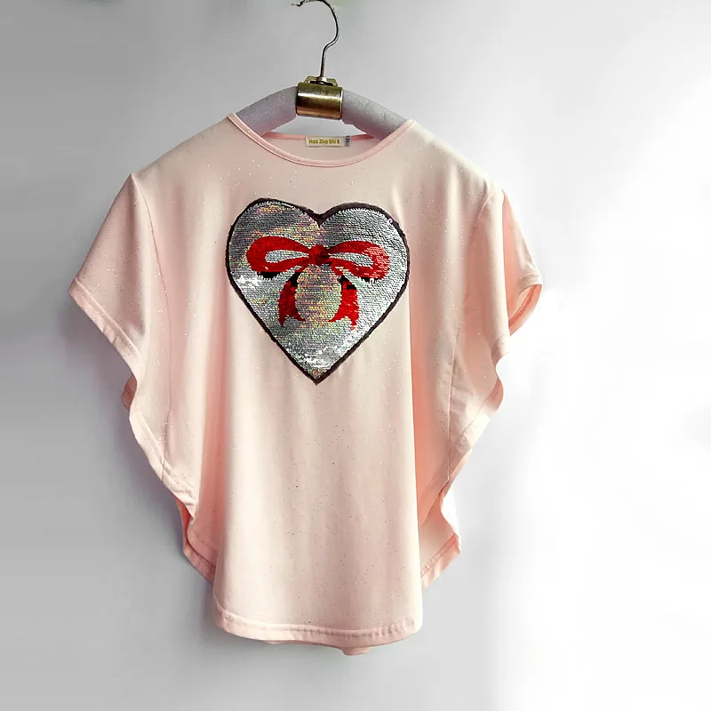 Повседневная трикотажная Детская футболка с язычком летняя свободная футболка с короткими рукавами и круглым вырезом Повседневный хлопковый топ с логотипом в стиле рок-группы - Цвет: Pink hd