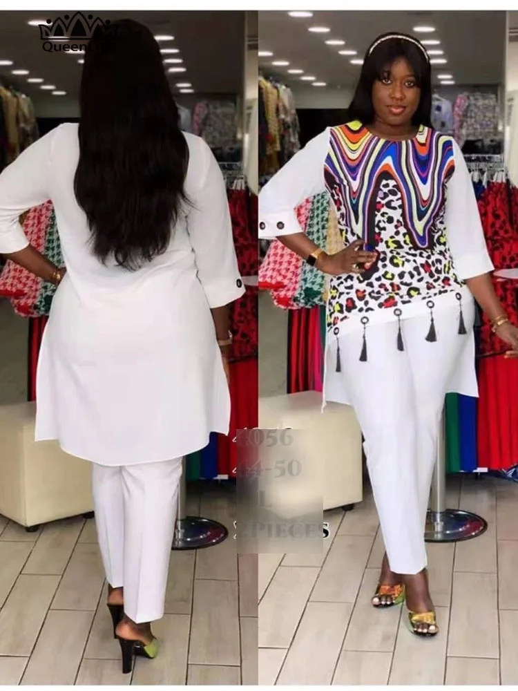 2021 Dashiki African 2 Colors New Fashion Suit (Dress and Trousers)  Suit African For Lady(LSTZ#) african fashion designers Africa Clothing