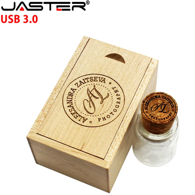 JASTER USB 3 0 стеклянная бутылка для дрифта с пробкой флеш накопитель флешка 4 ГБ 8 16 32 64