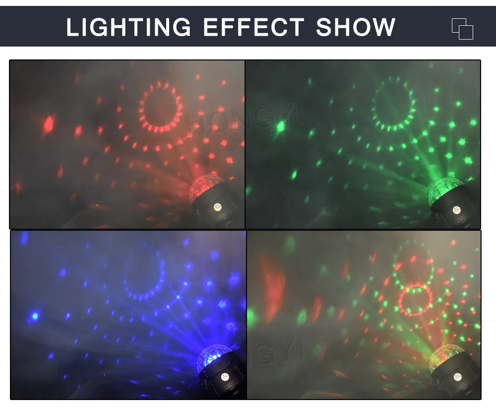ИК пульт дистанционного управления 7 цветов лазерный проектор Светодиодная сценическая лампа вечерние лампы со звуковым управлением Магический кристалл