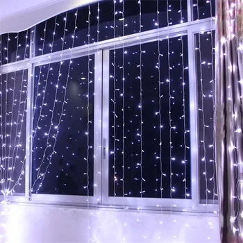Thrisdar Kerst Gordijn Fairy String Licht 6X3M 8X3M 10X3M Gordijn Muur Ijspegel Licht Waterval Guirlande Snaar Licht