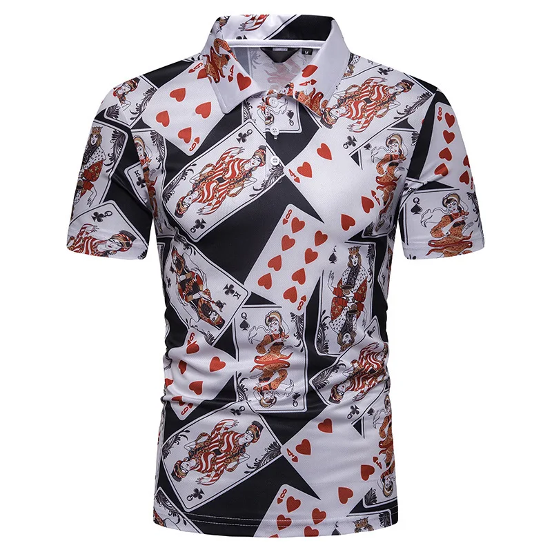 AliExpress, стиль, летняя мужская рубашка с принтом в виде игральных карт Ouma, короткий рукав, мужская одежда Pl73