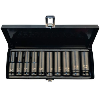 

10Pc Wind Sleeve Pneumatic Sleeve 1/2 Auto Repair Tool Set Iron Box Sleeve