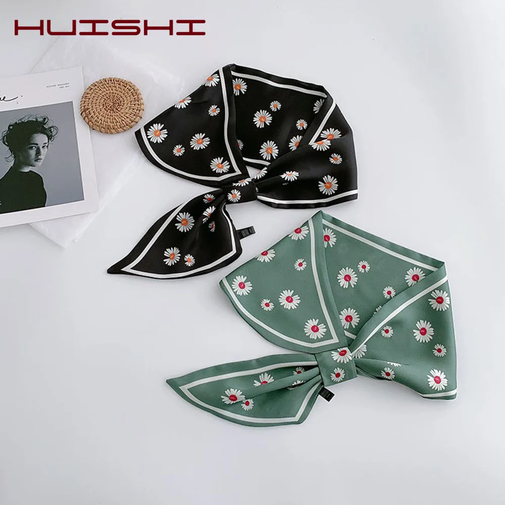 HUISHI Bag Scarf Hair Ribbons Handbag Scarves Fashion Print Silk feeling Polyester Small Ear Neckerchief Long Skinny |