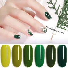Новые зеленые авокадо гель лак для ногтей, маникюр полу Перманентный лак для ногтей УФ-гель для ногтей маникюр с использованием водяных знаков Цвет пальто