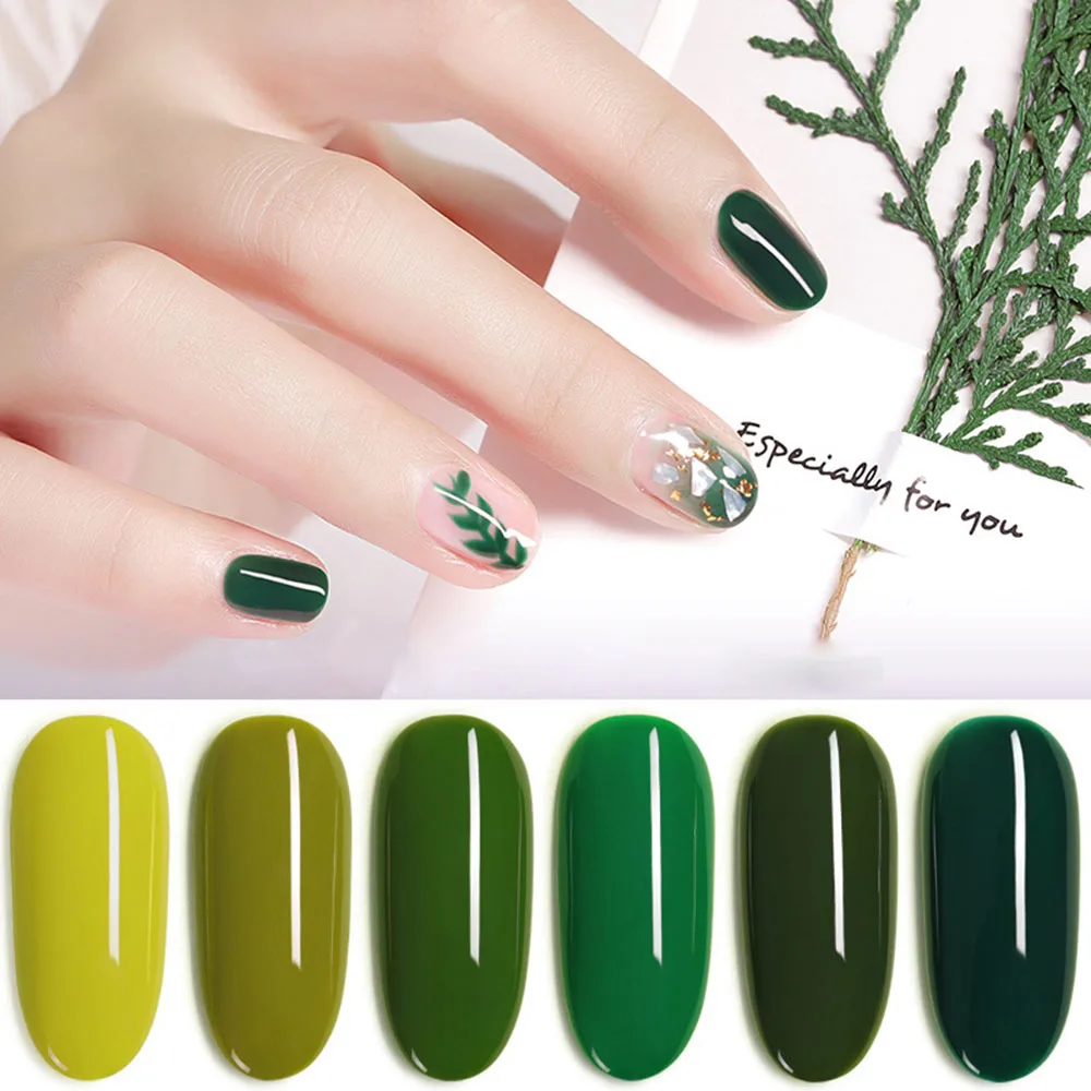 

New Green Avocado Nail Gel Polish Varnish Nail Art Semi Permanent Nail Polish UV Gel Nail Polish Watermark Manicure Color Coat