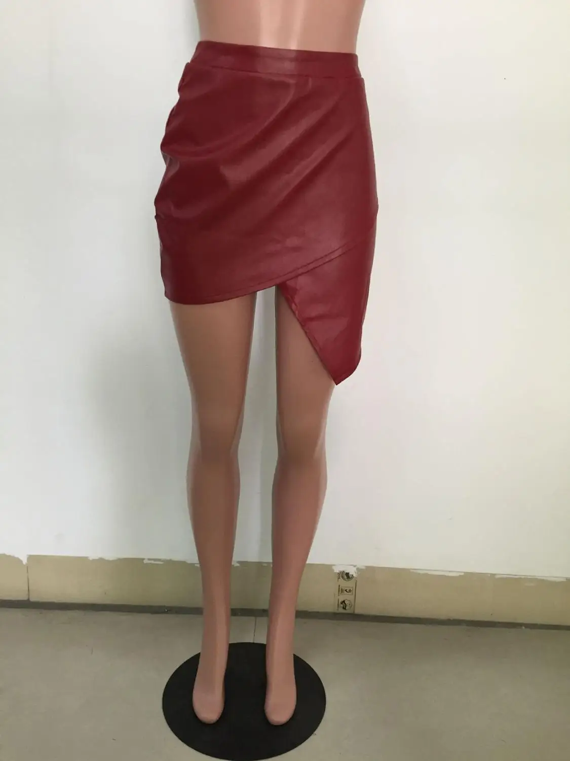 JOIEKUNO элегантная Высокая уличная мода короткая юбка женские юбки mujer moda Сексуальная Bodycon PU Кнопка женские вечерние MZF8230