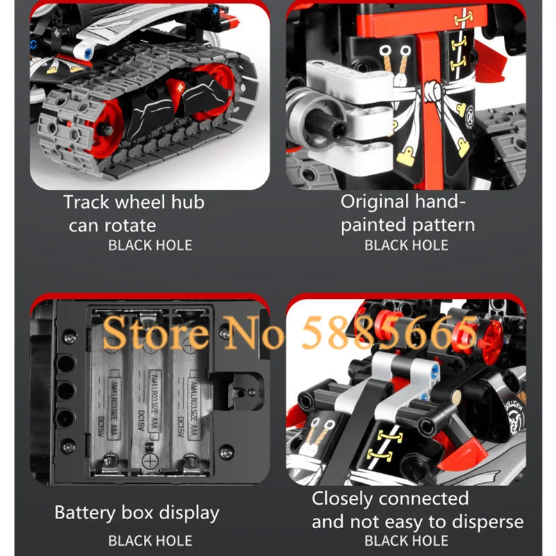 3 In 1 Shape Dual Mode Remote Control Tank  DIY Building Blocks Graphics Programming 360°Rotation Gravity Sensor RC Car Toy Gift 6