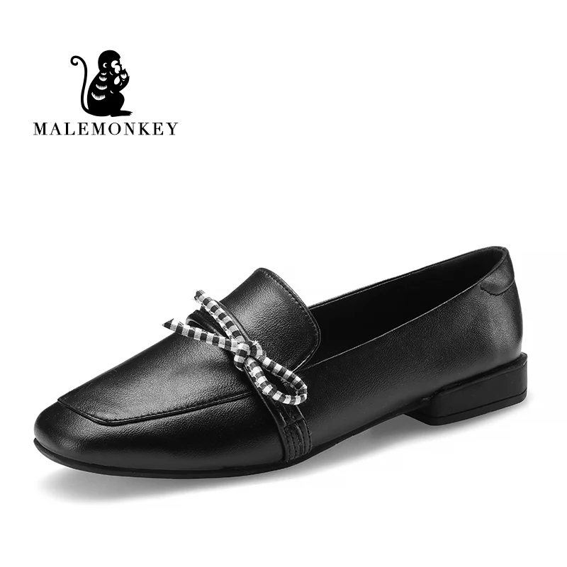 

2020 Women Pumps Fashion Mules Women Shoes Square Heel Square Toe Black Genuine Leather Casual Shallow Mouth Ladies Pumps