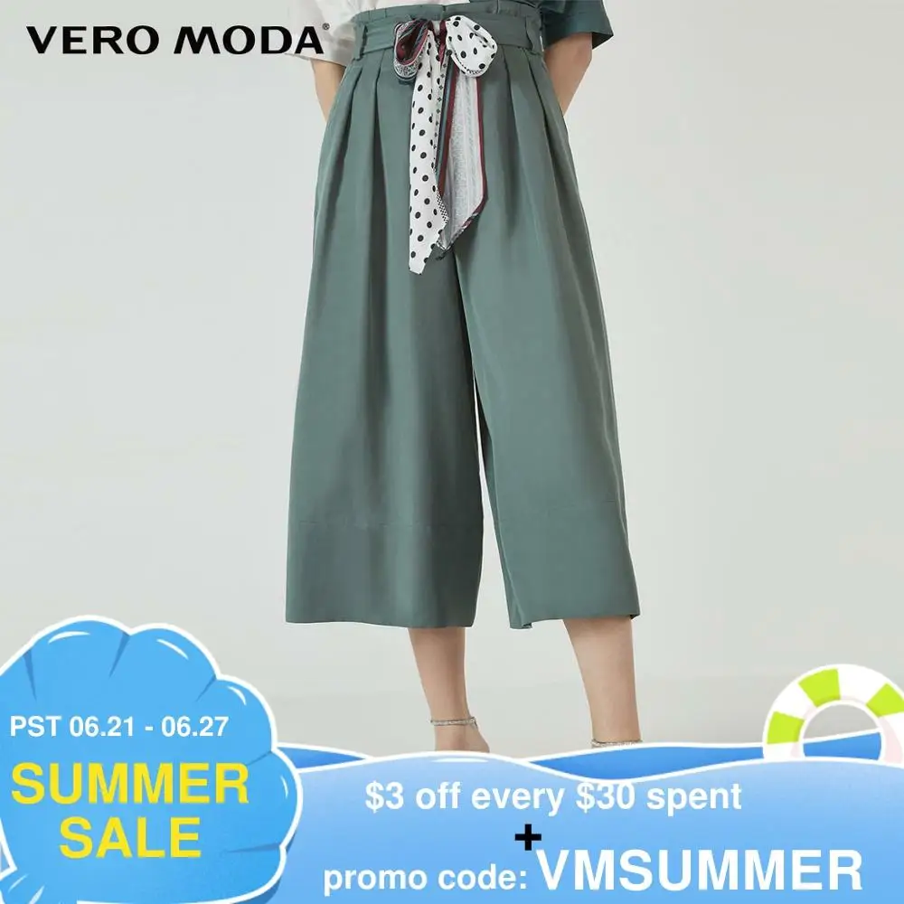 opbouwen Stralend aanwijzing Vero Moda Women's Waist Belt Lyocell Fabric Wide-leg Capri Pantskirt |  31936J539 - AliExpress Women's Clothing