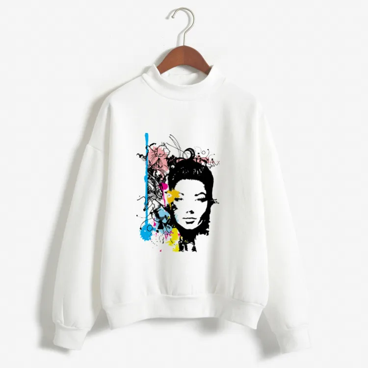 WHITE-DY418 Женские толстовки в студенческом для модных девочек № 98 куртки с капюшоном и принтом с буффами на рукавах и белого цвета; милые розовые Топы на осень свитшоты fresh серая толстовка с капюшоном - Цвет: WHITE-DY418
