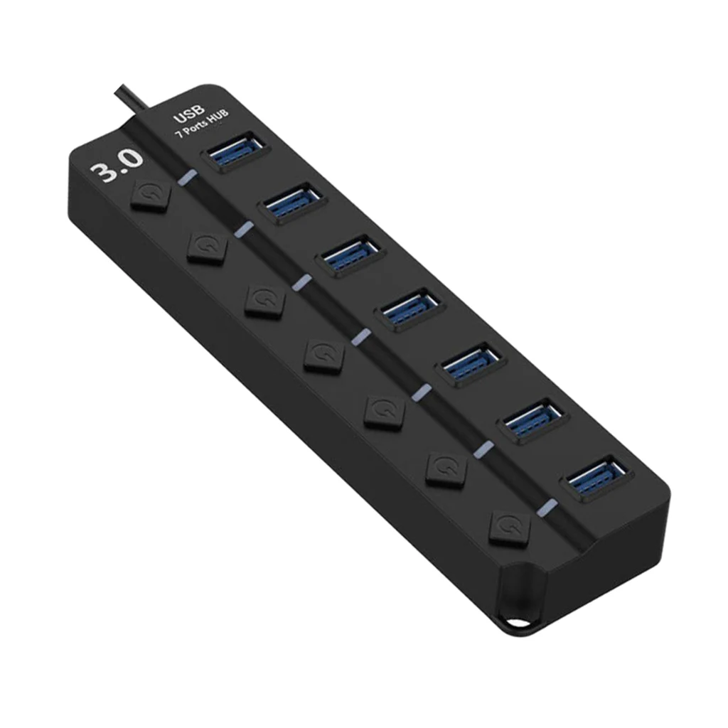 7 портов USB 3,0 концентратор конвертер гнездо ж/вкл/выкл переключатель для ноутбука