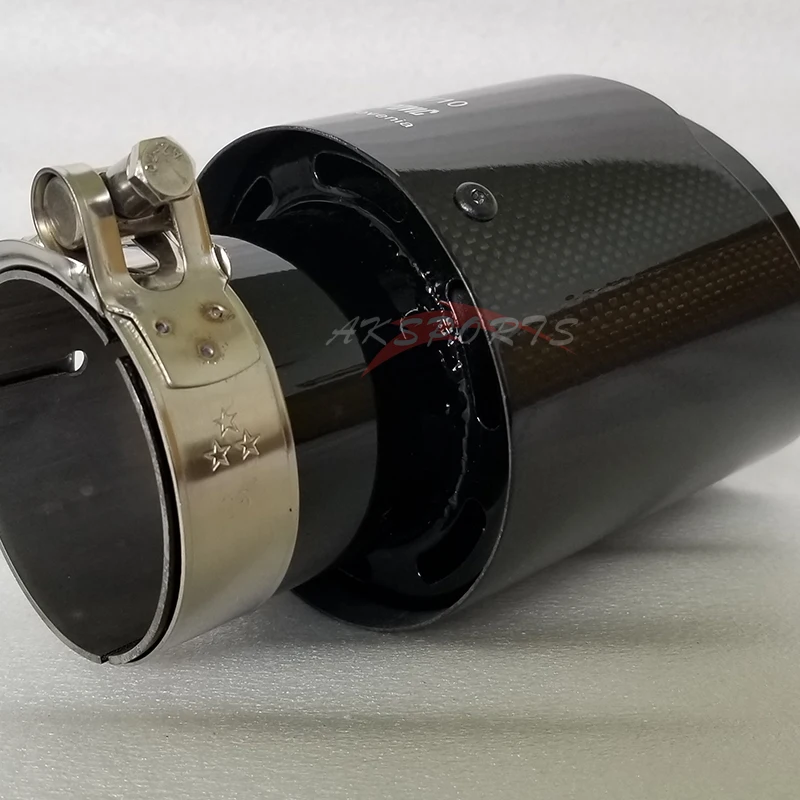 Akrapovic автомобильные выхлопные трубы глянцевый карбоновый глушитель наконечник хвостового конца из нержавеющей стали прямой фланец черный для Bmw F30