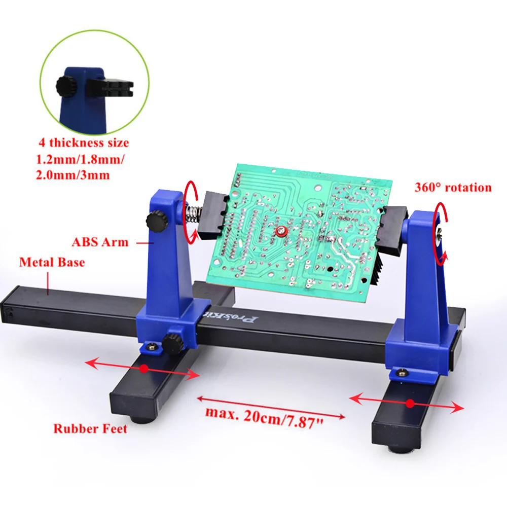 Pro'sKit SN-390 Adjustable PCB Holder 360 Degree Rotation Printed Circuit Board Jig Soldering Assembly Stand Clamp Repair Tools ratcheting wrench set