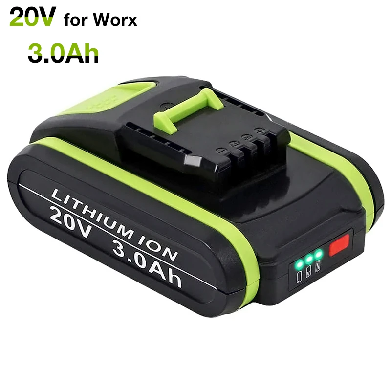 3000mAh 20V Lithium-Ion Rechargeable Battery for Worx Power Tools WX523 WX390 WX693.9 WX366.5 WG329E WG259E WG629E WG546E | Электроника