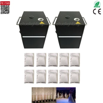 

6 machine+20 Bag Powder/lot cold spark fountain remote control 750W sparking machine DMX cold spark