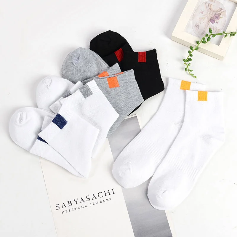 10 pairs of sports 10 пар мужские высококачественные Повседневные Дышащие носки для мужчин Хлопковые брендовые носки для кроссовок быстросохнущие черные белые длинные носки - Цвет: 10 pairs of sports
